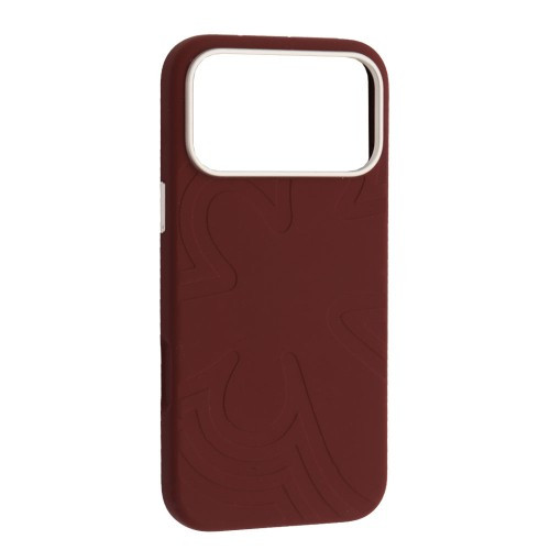 Чохол Flower Liquid Silicone Case MagSafe для iPhone 17 Pro Deep Cherry Red