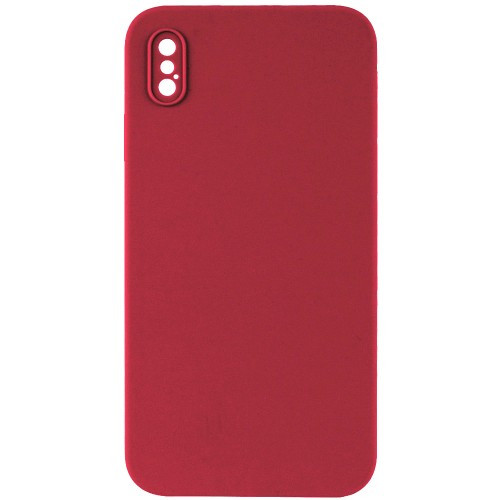 Silicone Case Full Camera Square side Copy for iPhone XS Rose