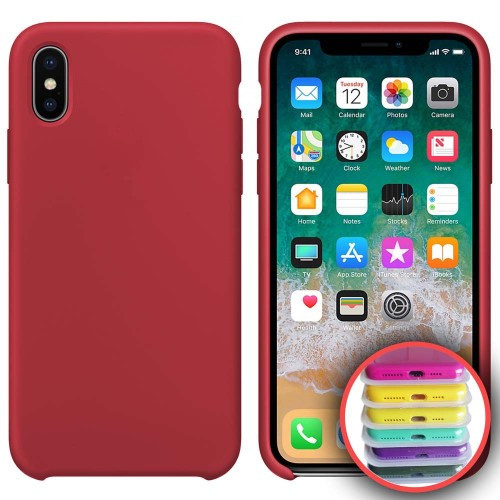 Чохол Silicone Case Full Copy for iPhone X/XS (36) rose red