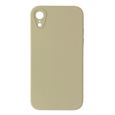Silicone Case Full Camera Square side Copy for iPhone XR Cream