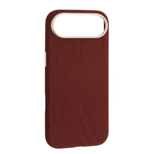 Чохол Flower Liquid Silicone Case MagSafe для iPhone 17 Air Deep Cherry Red